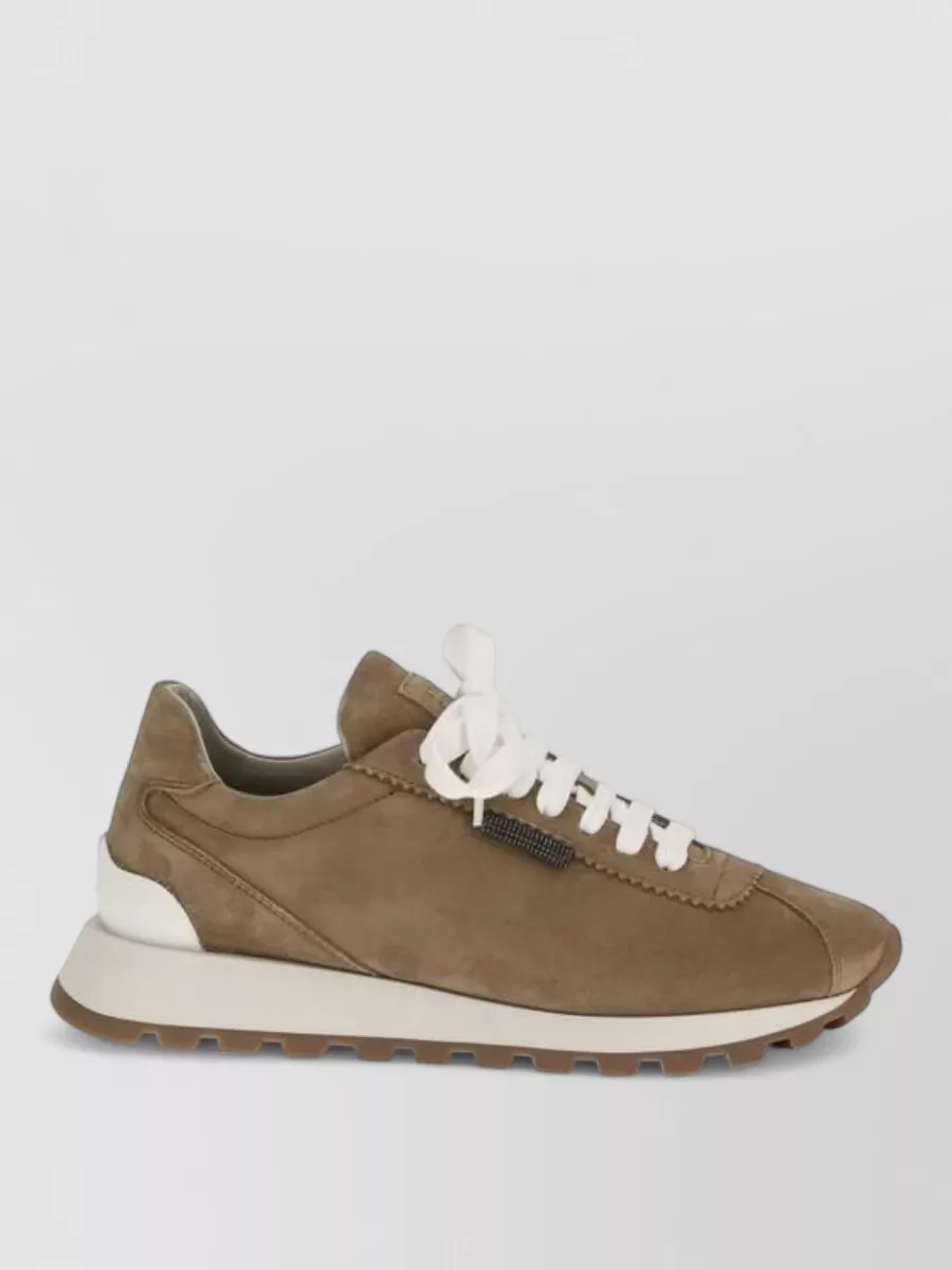 Brunello Cucinelli Rubber Platform Low-Top Sneakers