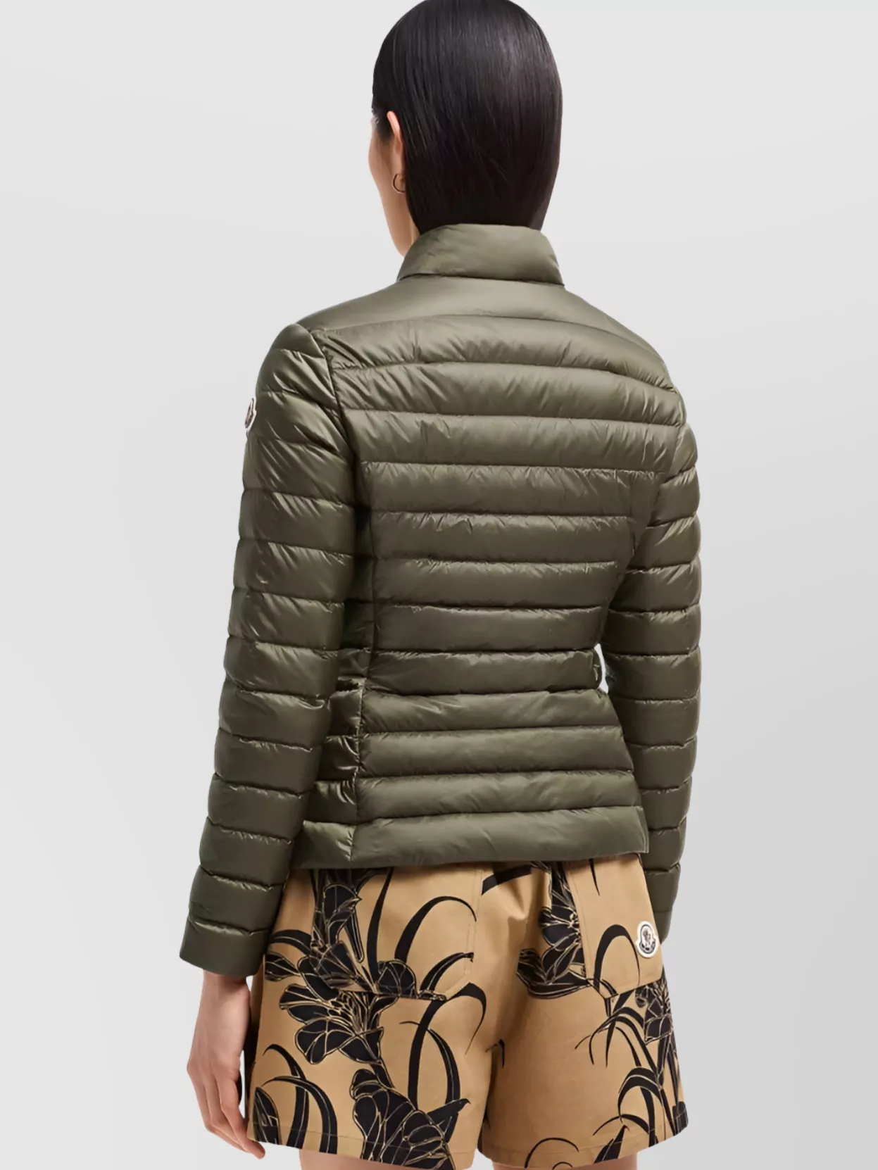 Moncler Short Quilted Down Jacket With High Collar