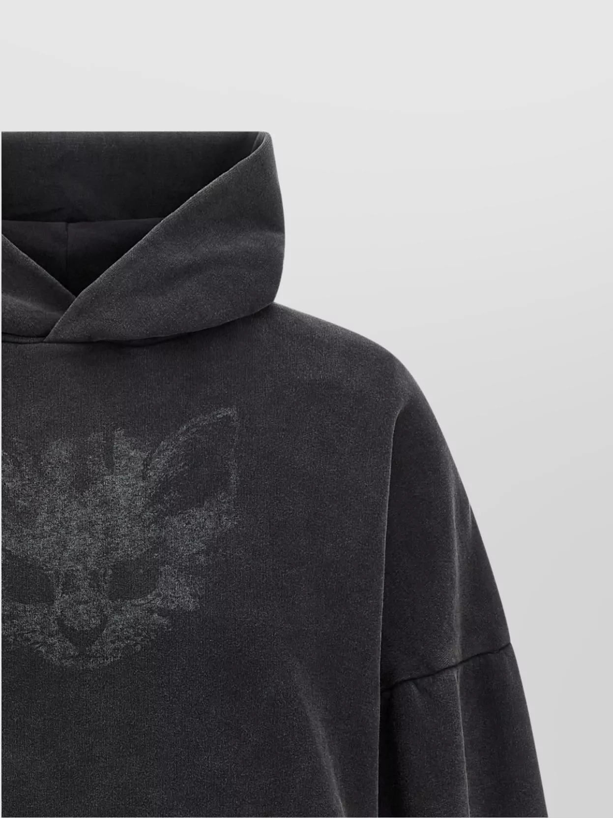 Balenciaga Hooded Cropped Sweatshirt Long Sleeves In Black