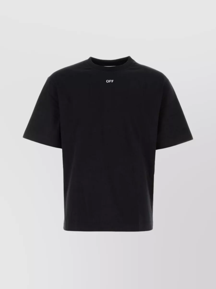 Shop Off-white Crew-neck T-shirt In Cotton In Black