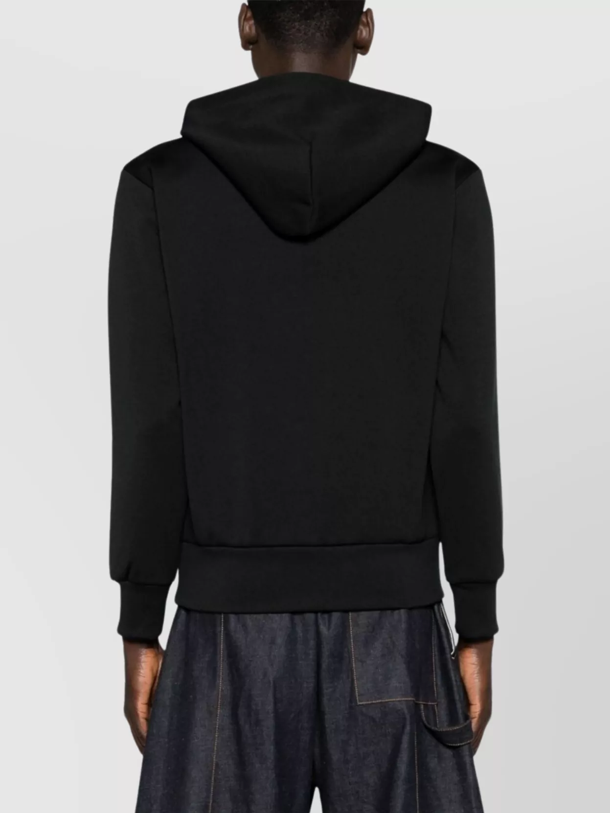 Comme Des Garçons Logo Cotton Hoodie With Drawstring Hood In Black