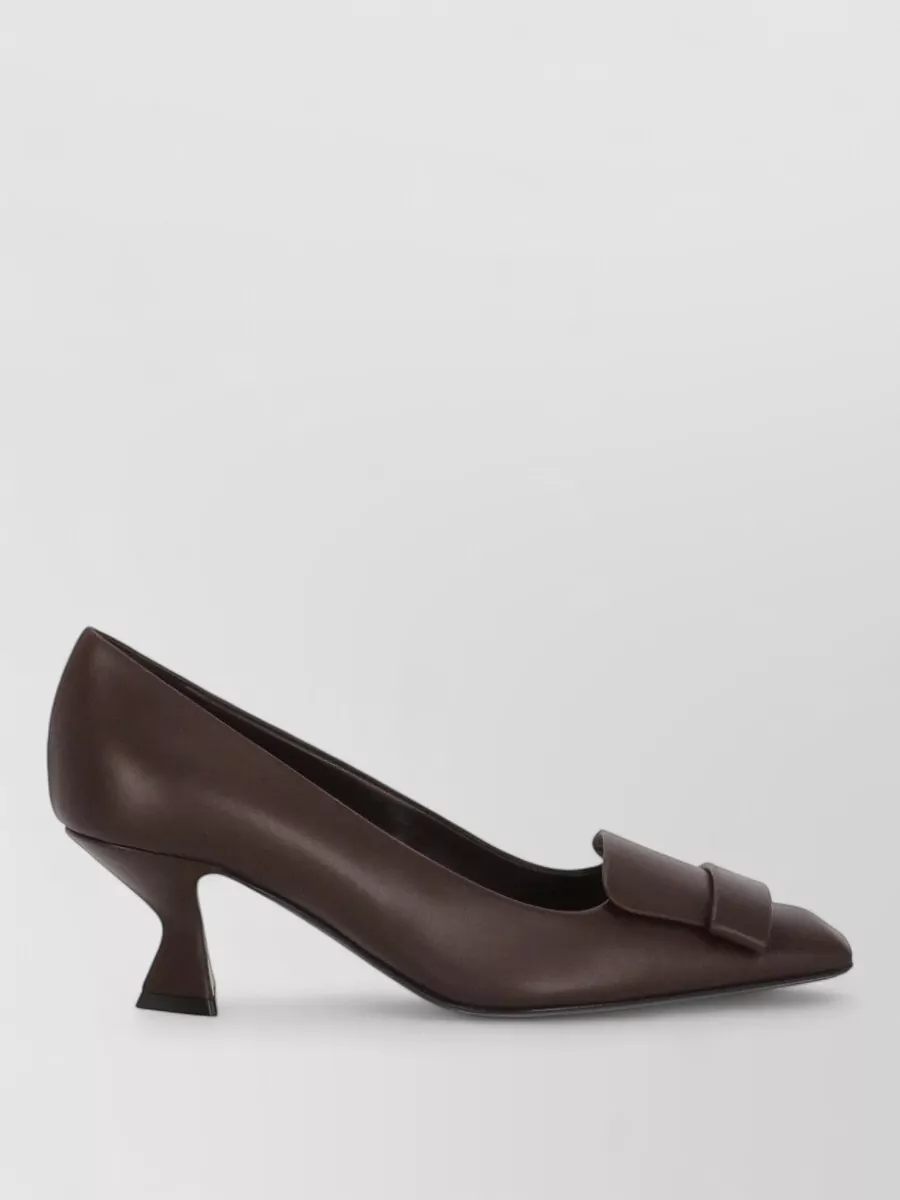 Sergio Rossi Leather Square-Toe High-Heel Pumps