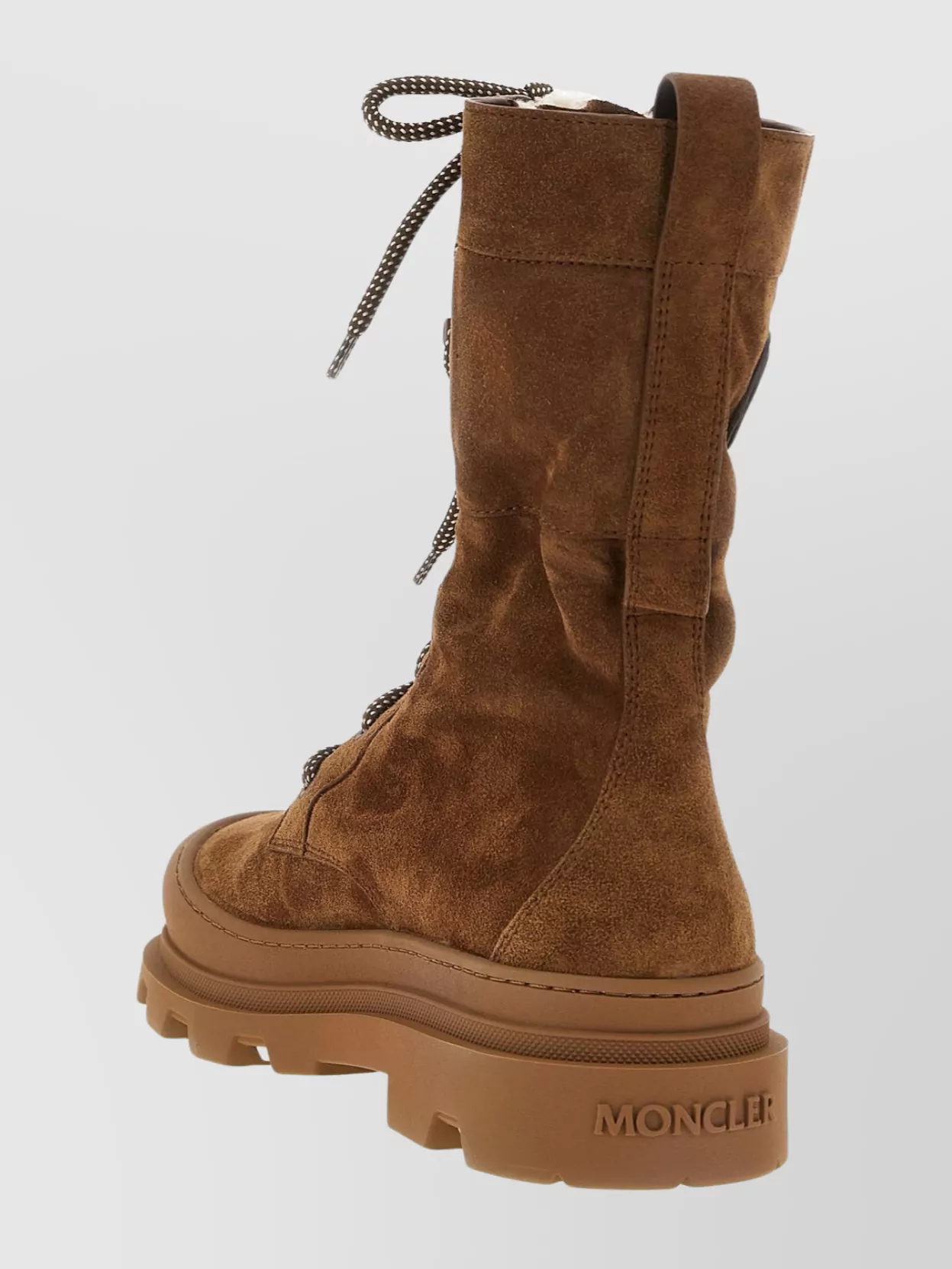 Moncler High-Top Suede Boots Lug Sole