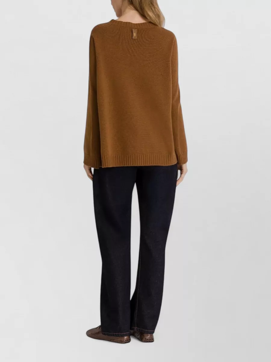 Alberta Ferretti Cashmere-Blend Cape-Sleeve Sweater