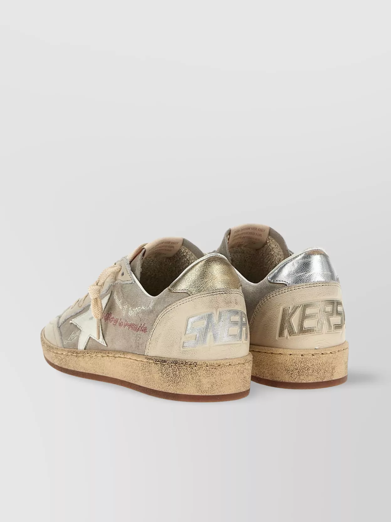 Golden Goose 'Distressed Star' Metallic Sneakers