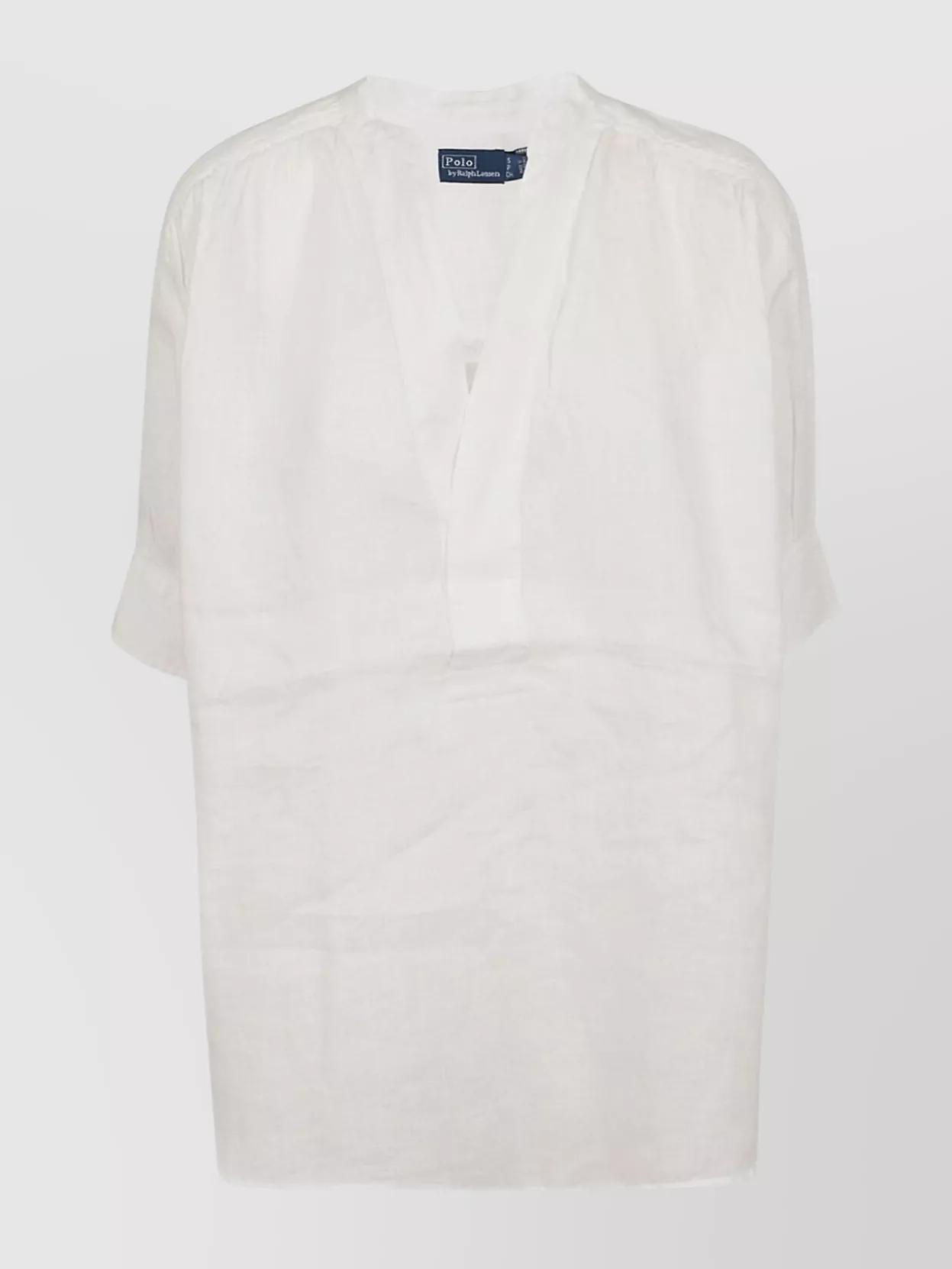Polo Ralph Lauren V-neck Linen Shirt In White