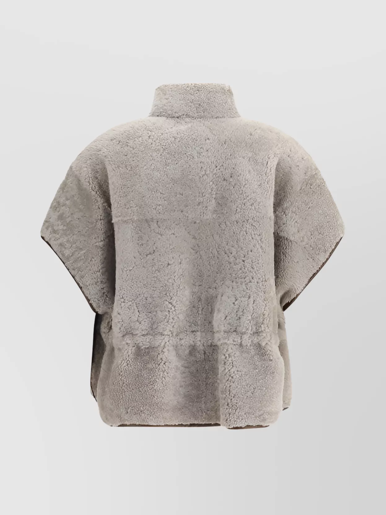 Brunello Cucinelli Sheepskin Jacket With Adjustable Drawstring Waist In Brown