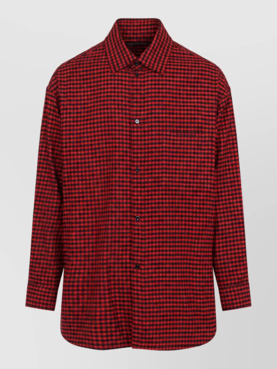 Balenciaga Checked oversized cotton flannel shirt