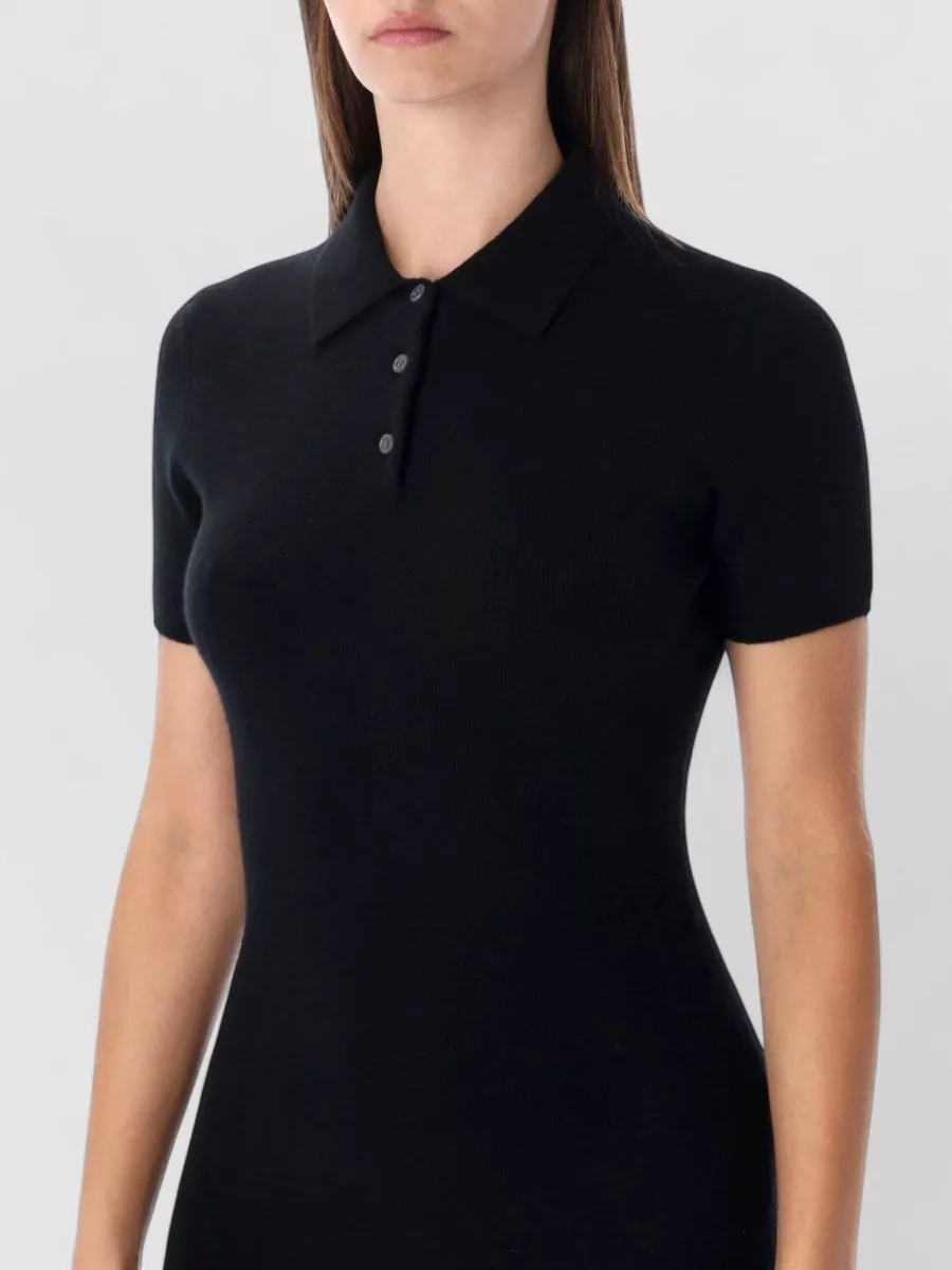 Alexander Wang Wool Ribbed Polo Mini Dress
