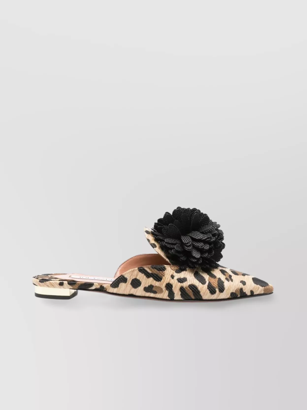 Aquazzura Floral Leopard Pointed Toe Mule