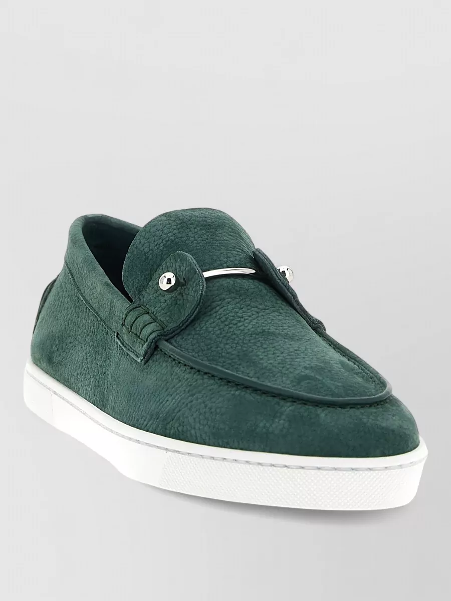 Christian Louboutin Leather Lace-Up Slip-On Boat Shoes