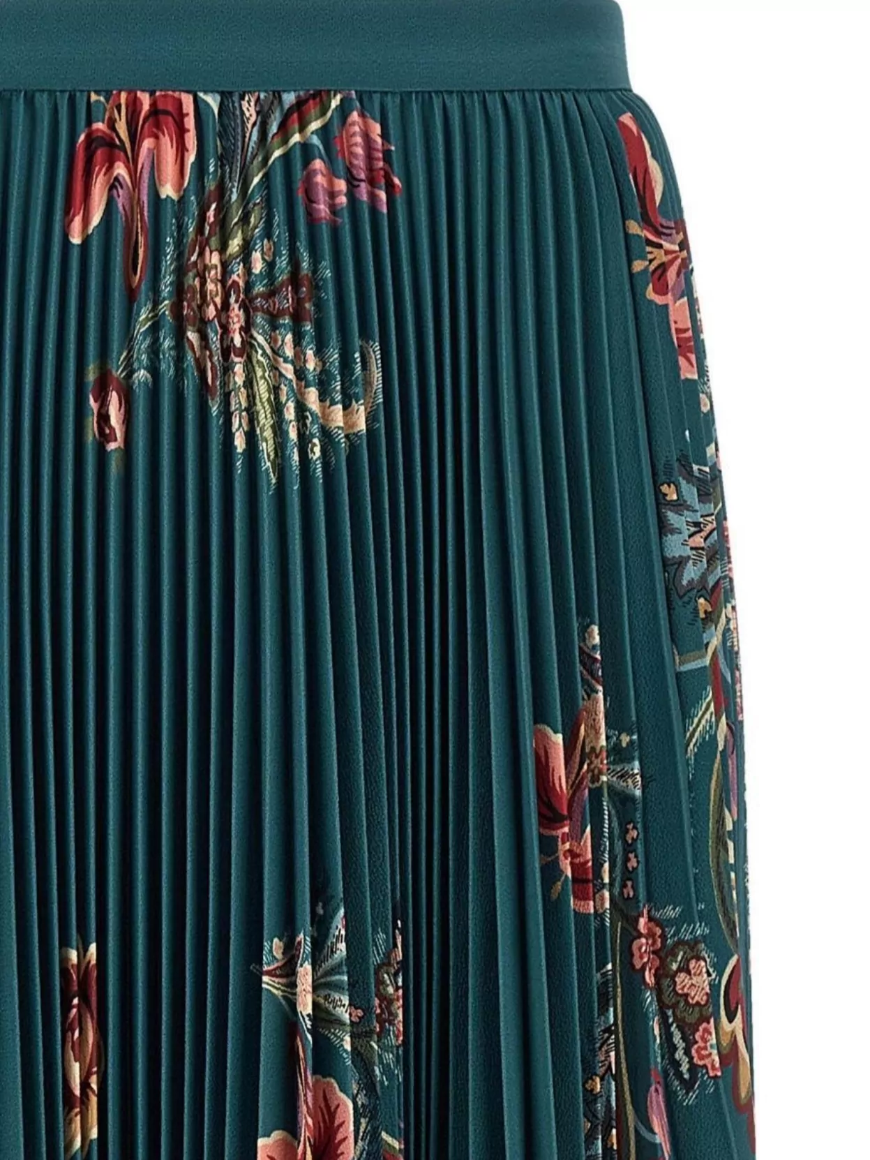 Etro Floral Midi Skirt Pleated Design