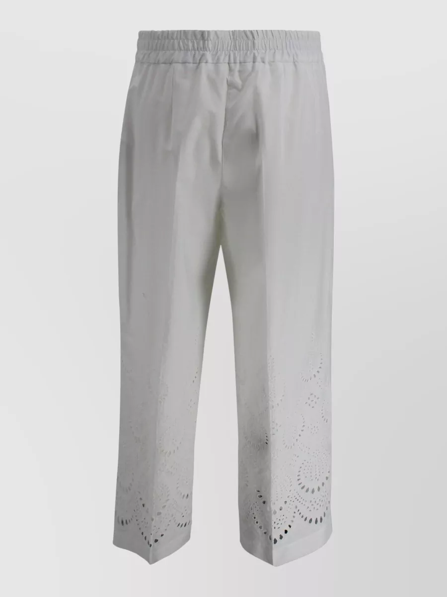 Parosh Cotton drawstring cropped trousers