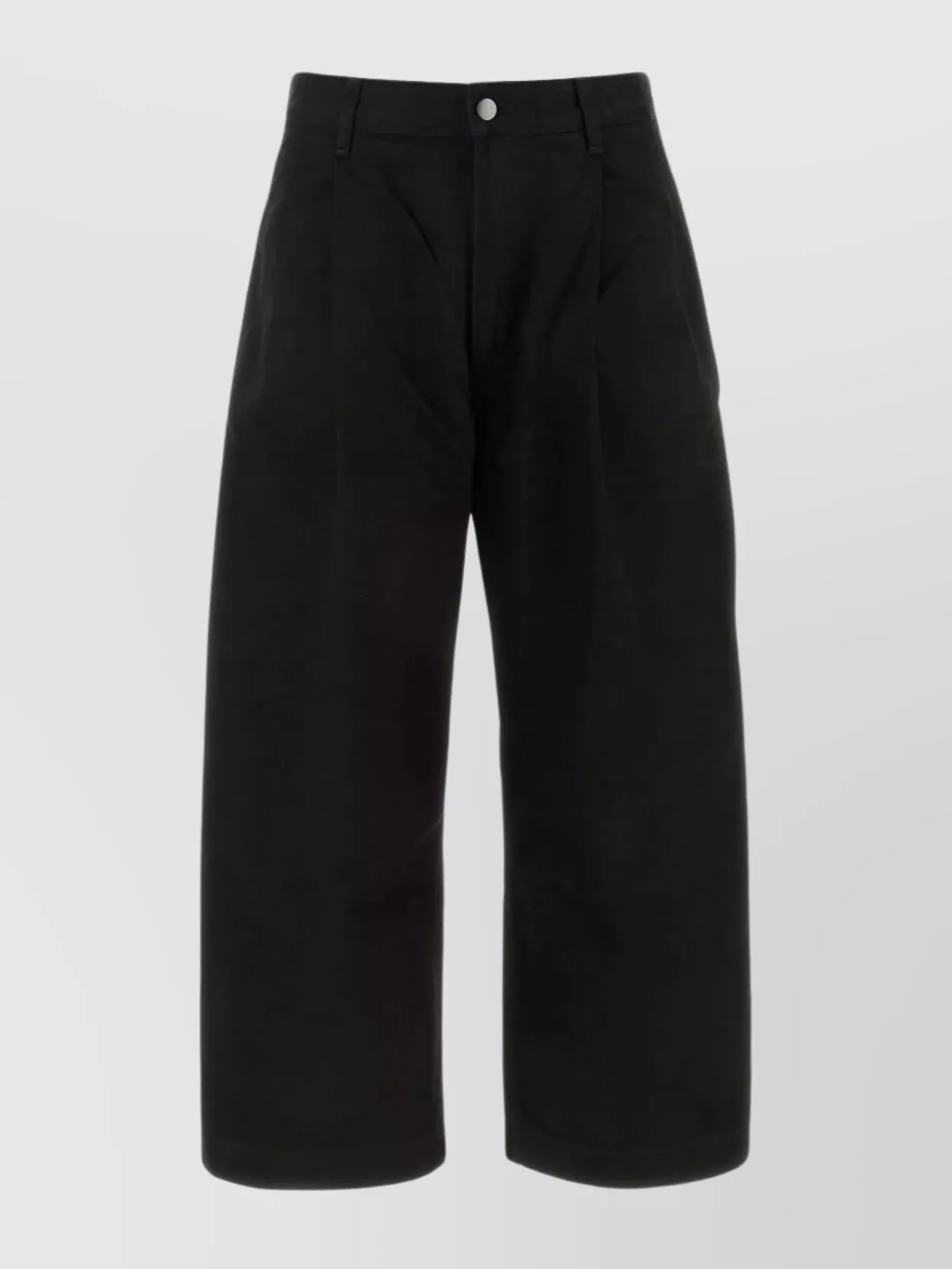 Shop Studio Nicholson Inverted Pleats Wide-leg Denim Trousers In Black