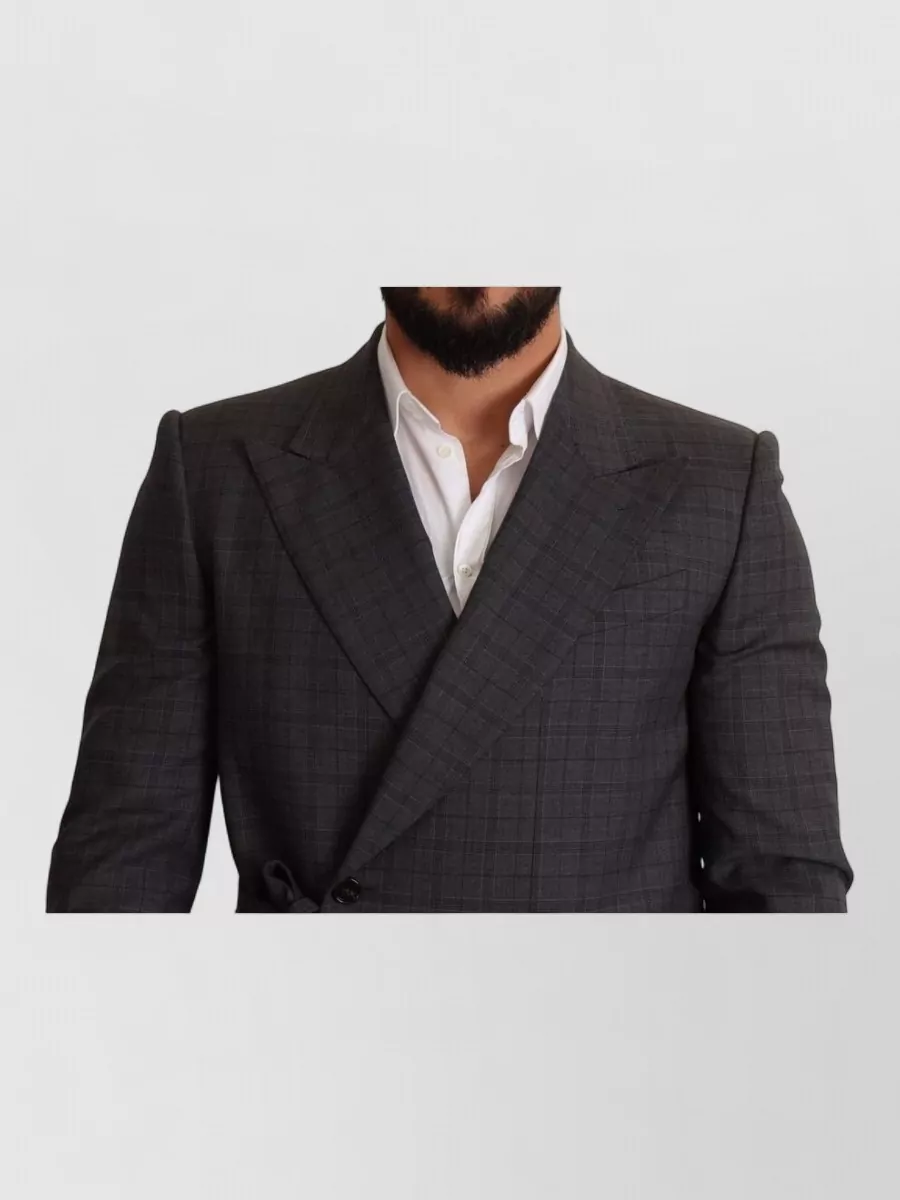 Dolce&Gabbana Wool Checked Slim-Fit Double-Breasted Blazer