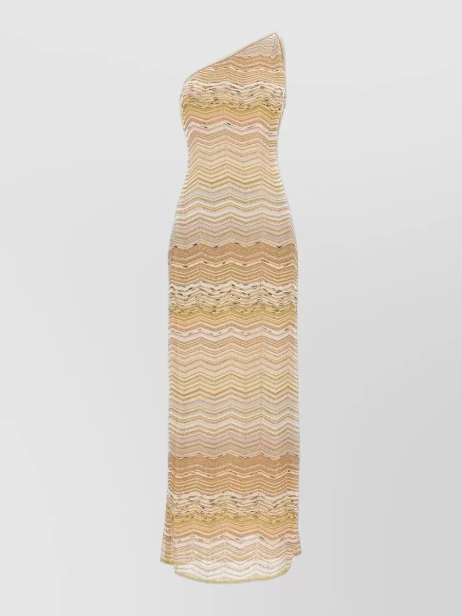 Missoni Metallic One-Shoulder Asymmetric Maxi Dress
