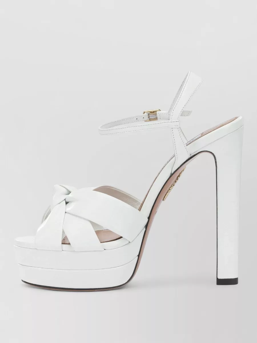 Aquazzura Leather Platform Heeled Sandals