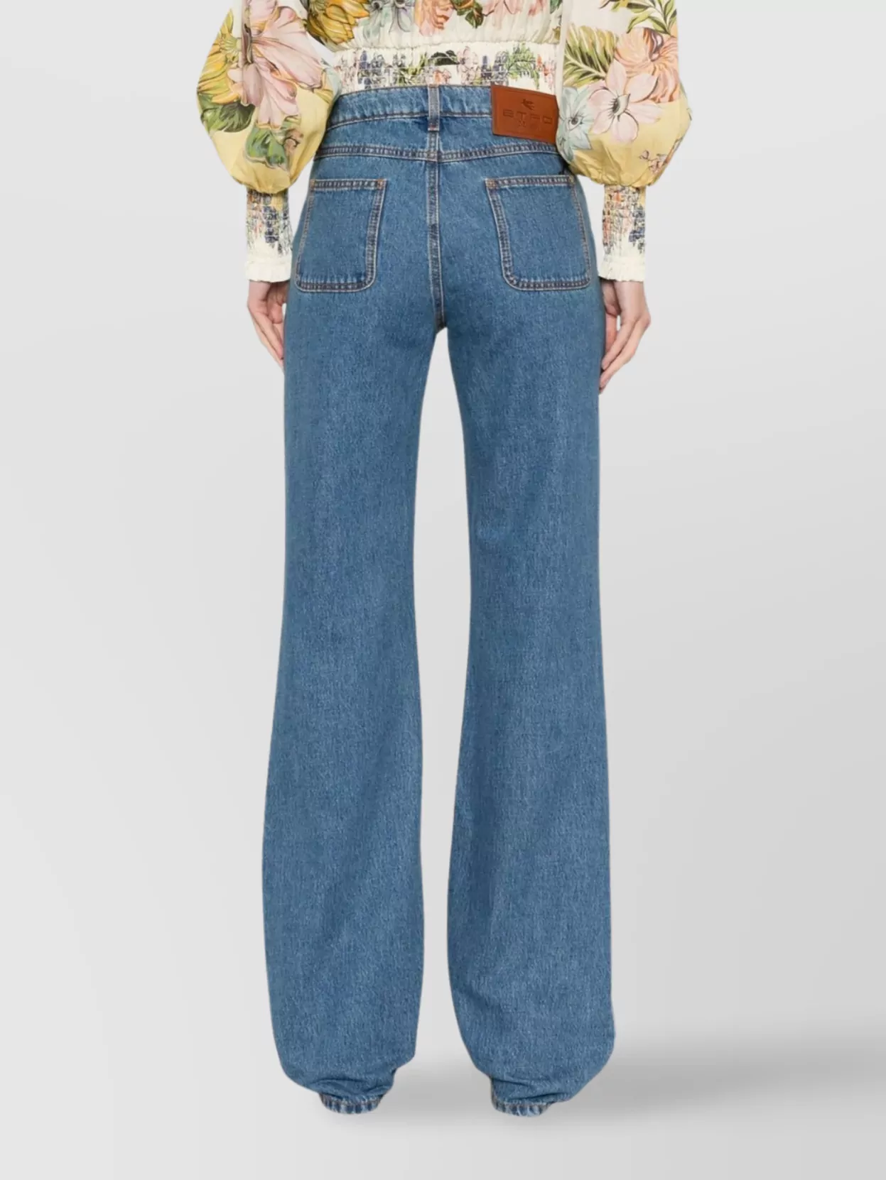 Etro Denim jeans with printed bandana and paisley | The