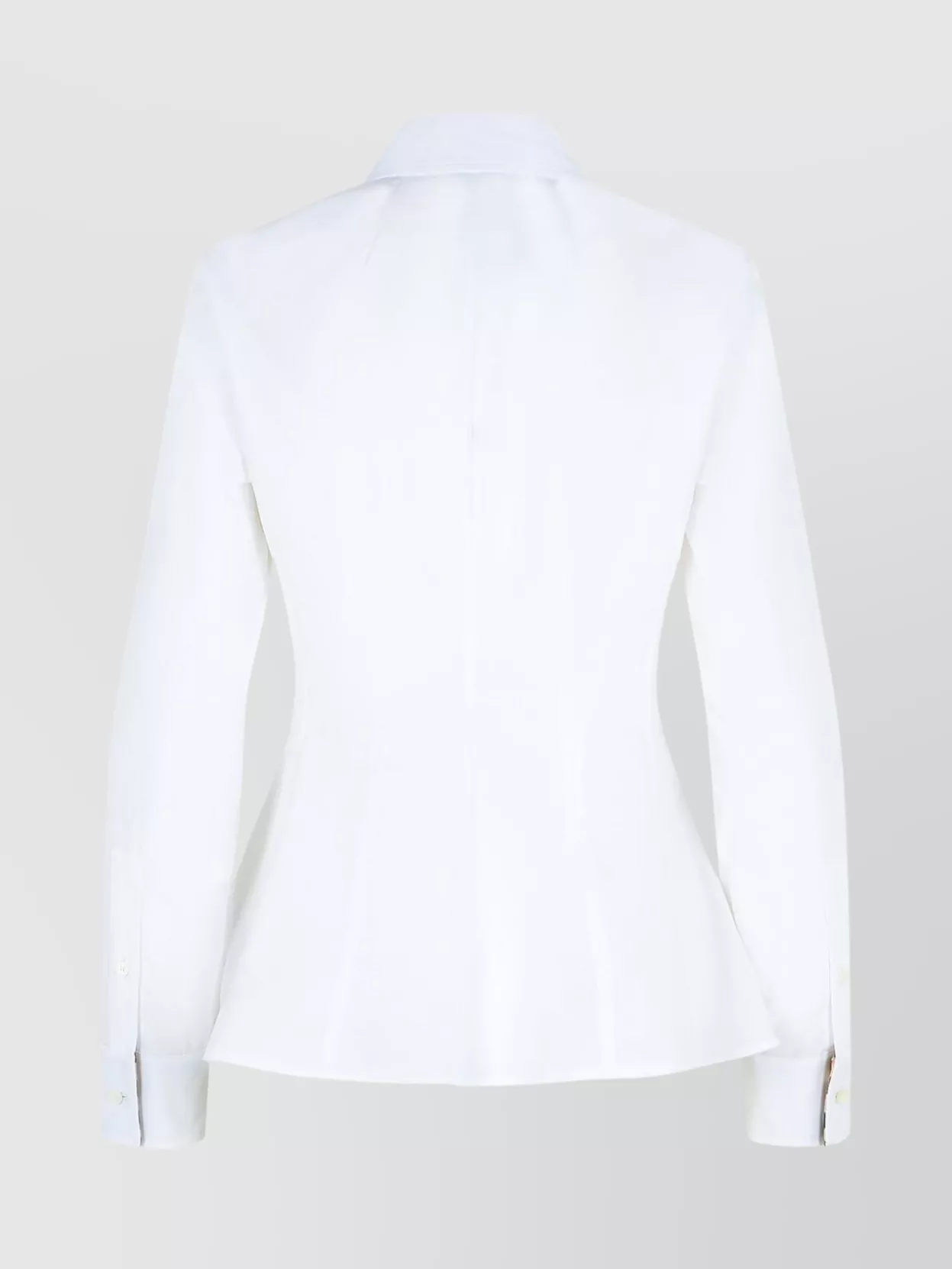 Burberry Long Sleeve Cotton Poplin Shirt With Collar In White