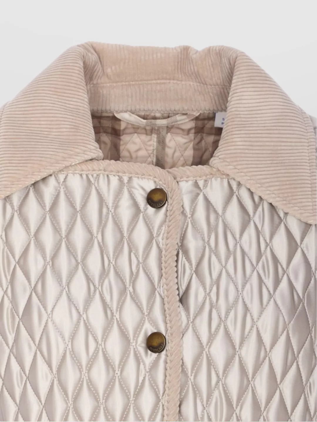 Burberry Wisp Floriston Quilted Jacket With Corduroy Collar