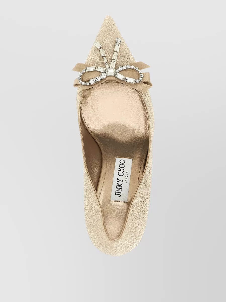 Jimmy Choo Auria Pumps Pointed Toe Glitter Bow