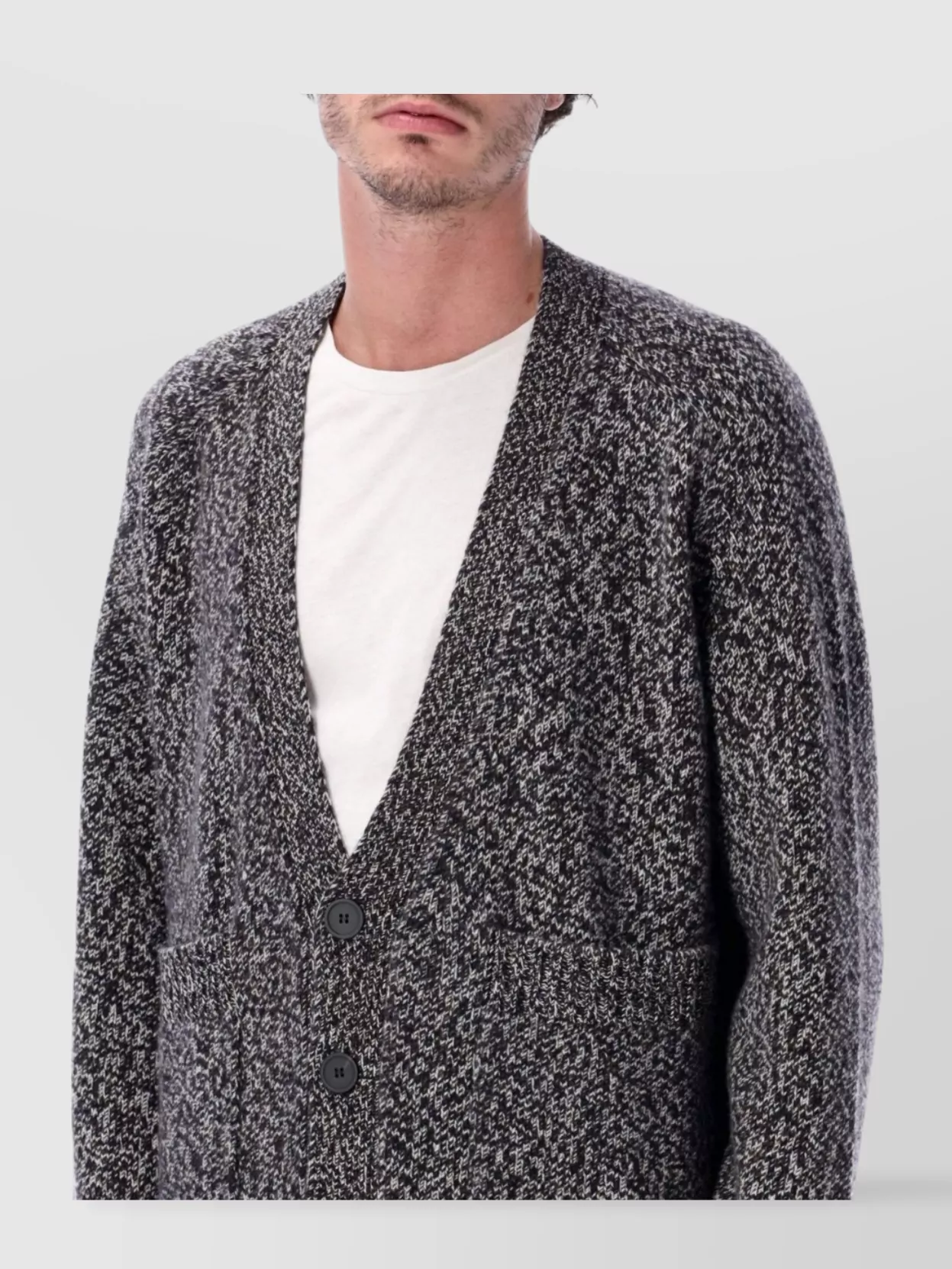 Studio Nicholson V-Neck Long Sleeve Cardigan Pockets
