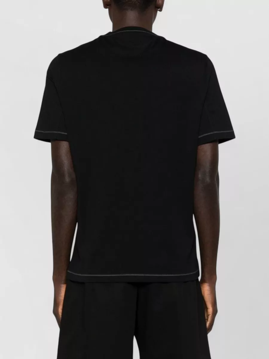 Brunello Cucinelli Cotton T-Shirt With Logo And Contrast Stitching