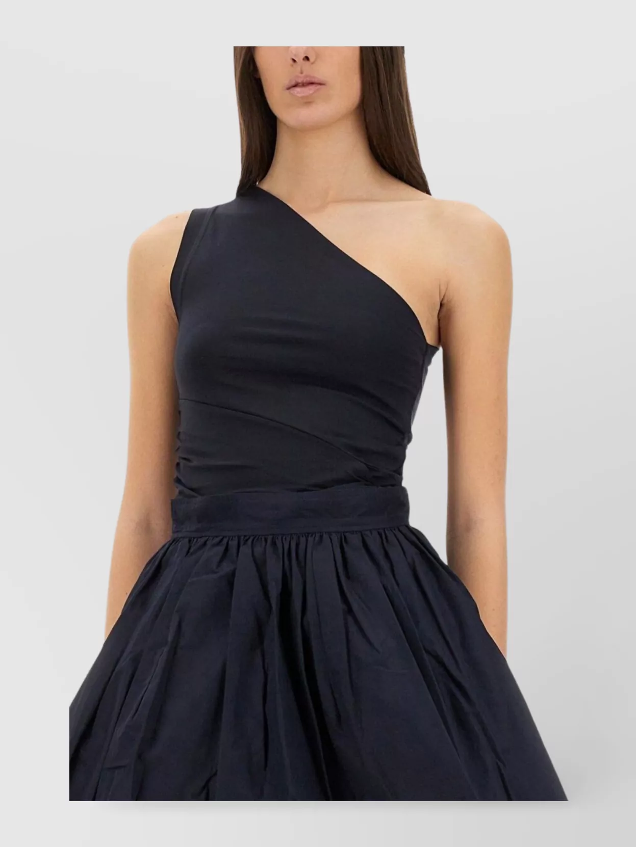 Patou One-Shoulder Pleated Mini Top
