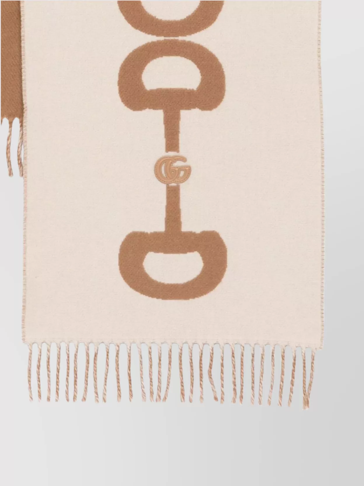 Gucci Reversible Scarf Fringe Detailing In Neutral