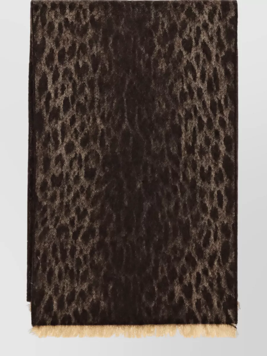 Gucci wool leopard-print logo-print scarf