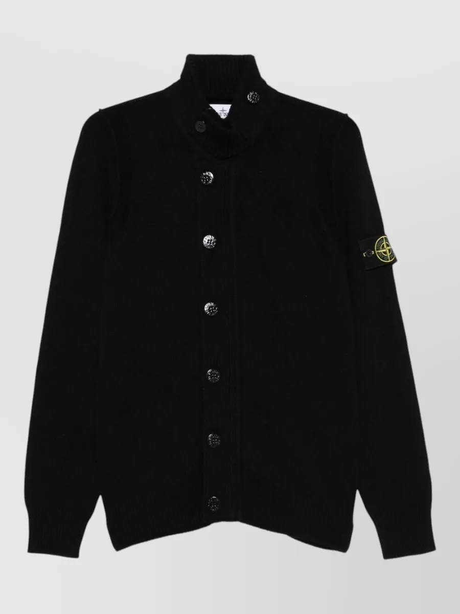 Stone Island High Neck Long Sleeve Cardigan Knitwear