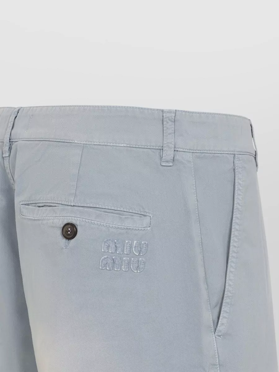 Miu Miu Garment-Dyed Mid-Rise Wide-Leg Trousers