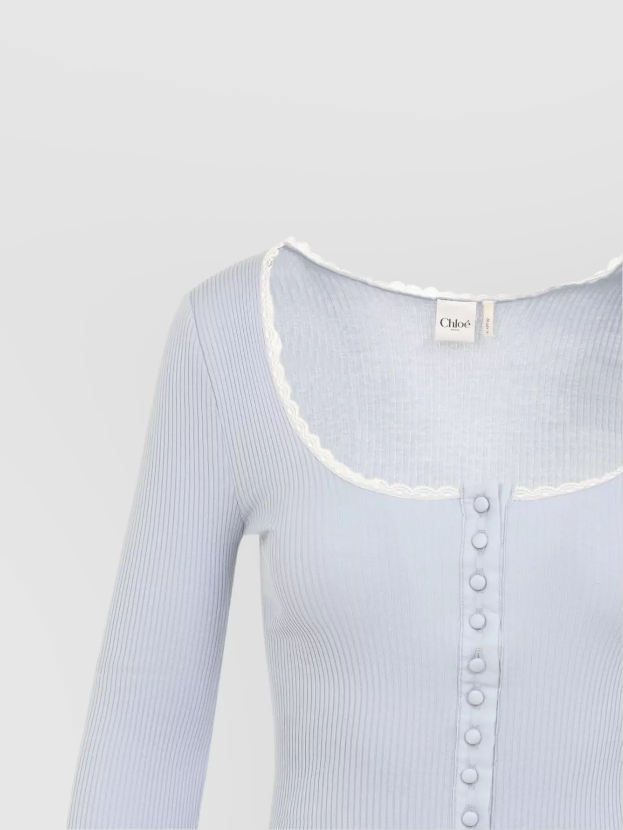Chloé Knitwear With Contrast Trim And Scalloped Edges