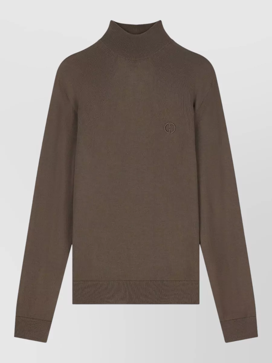 Giorgio Armani virgin wool slim-fit plain-knit turtleneck sweater