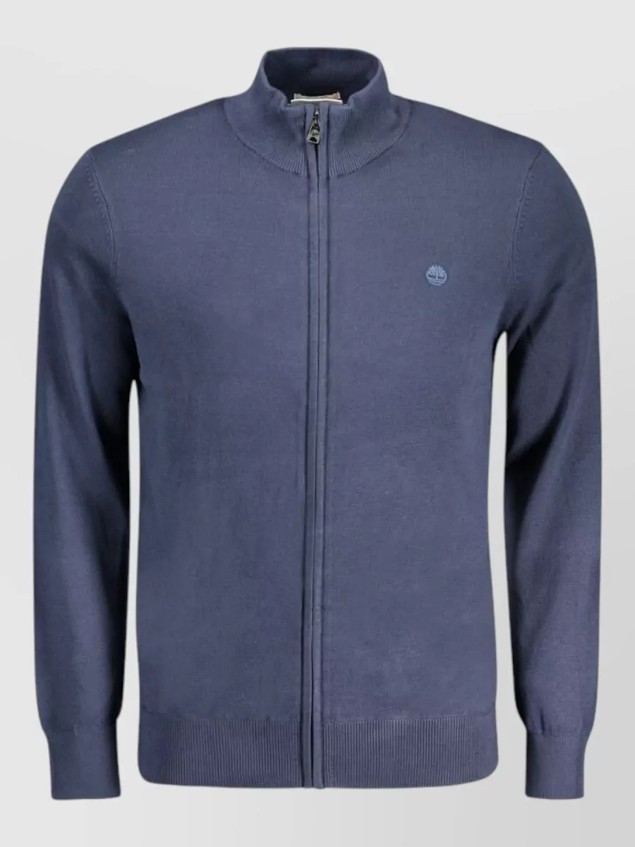 Timberland cotton zip-up high-neck cardigan