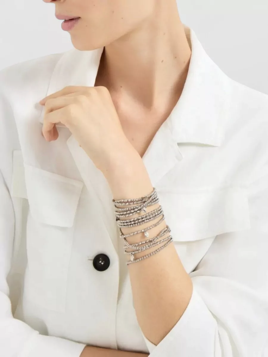 Brunello Cucinelli Silver Multi Strand Spiral Bracelet