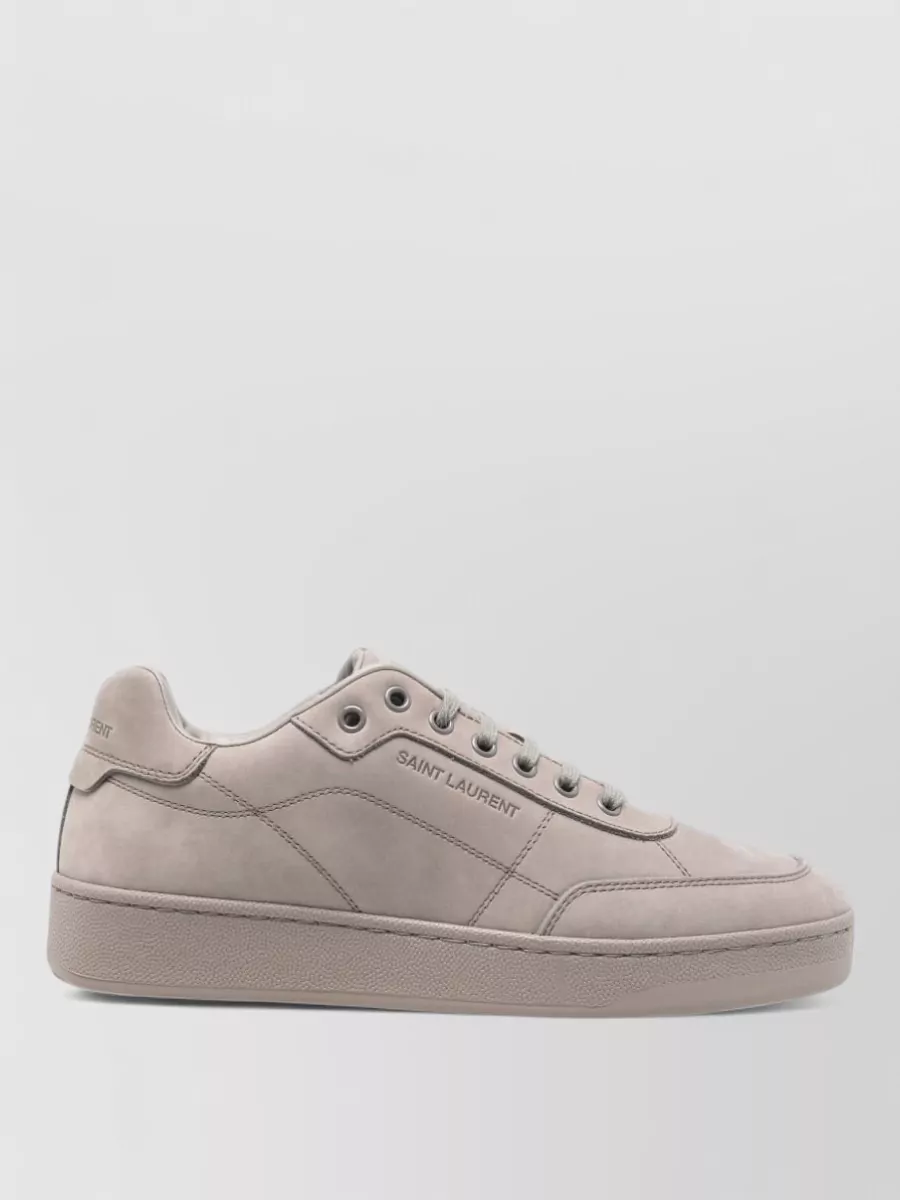 Saint Laurent paneled leather lace-up sneakers