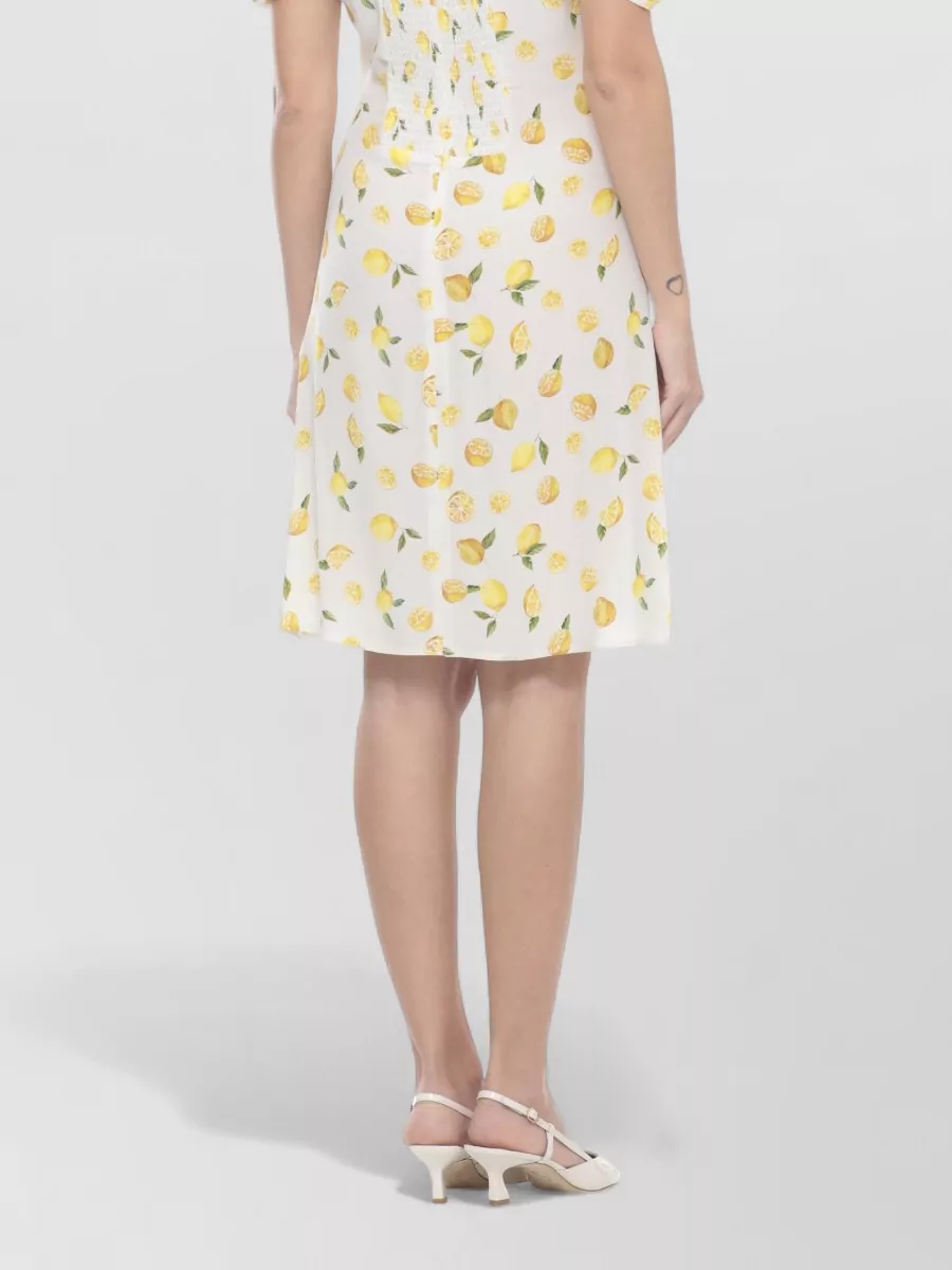Mar De Margaritas Printed Draped Knee-Length Dress