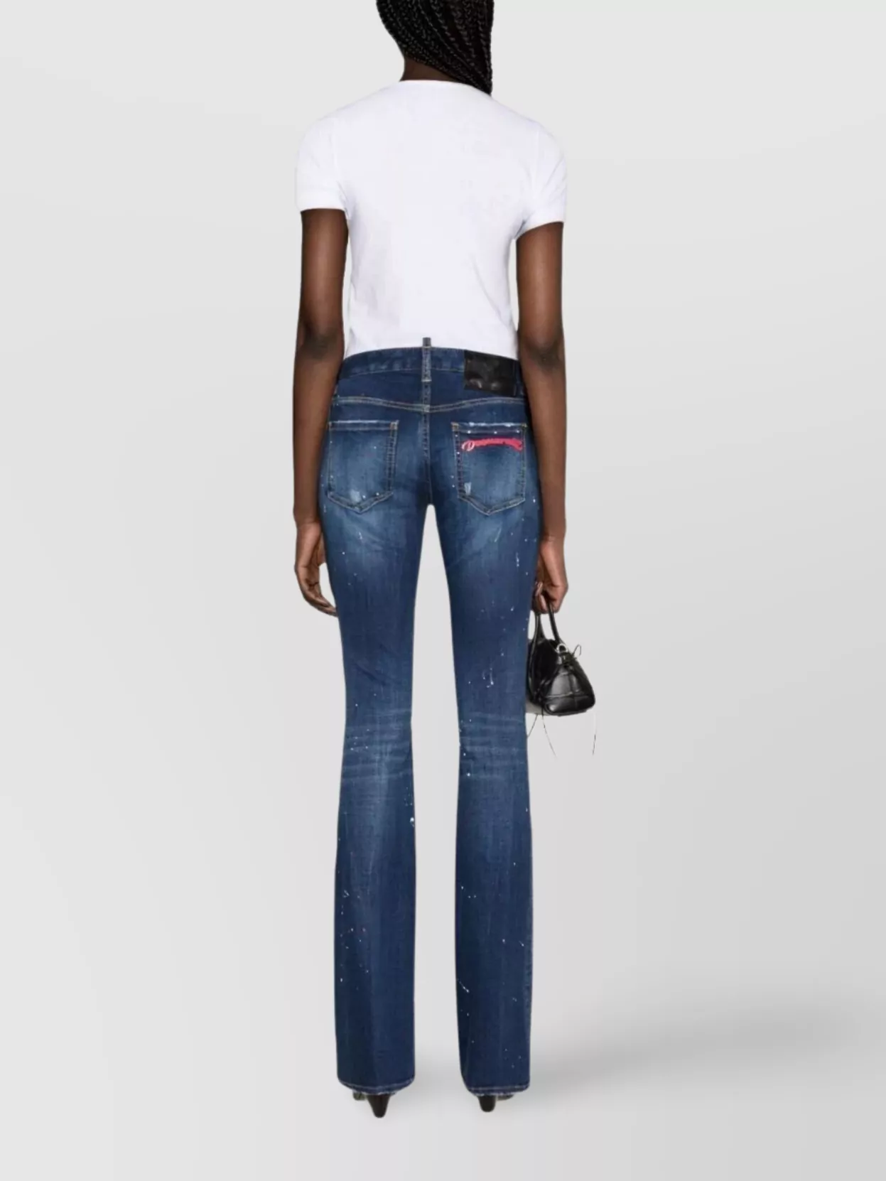Dsquared2 Flared Distressed Five-pocket Trousers Loops In Blue