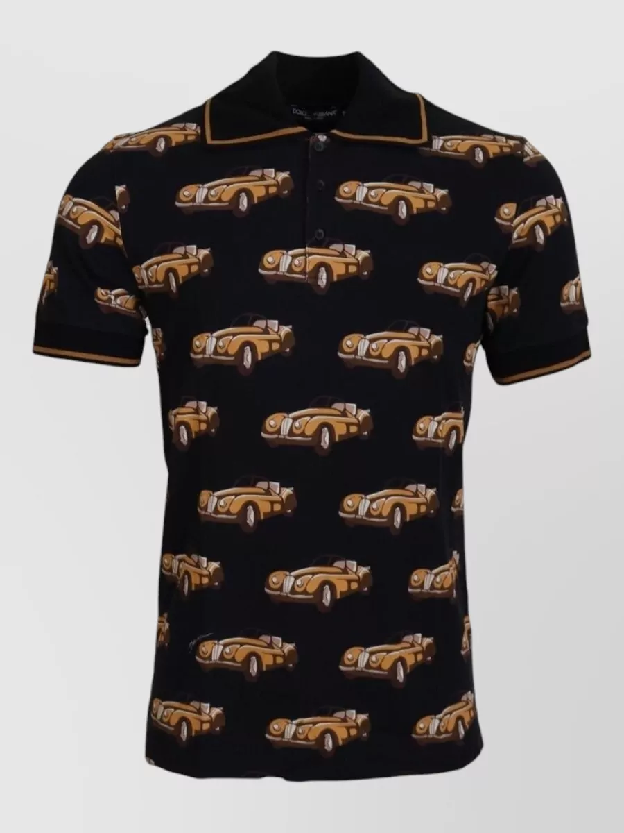 Dolce&Gabbana Printed short-sleeve polo shirt