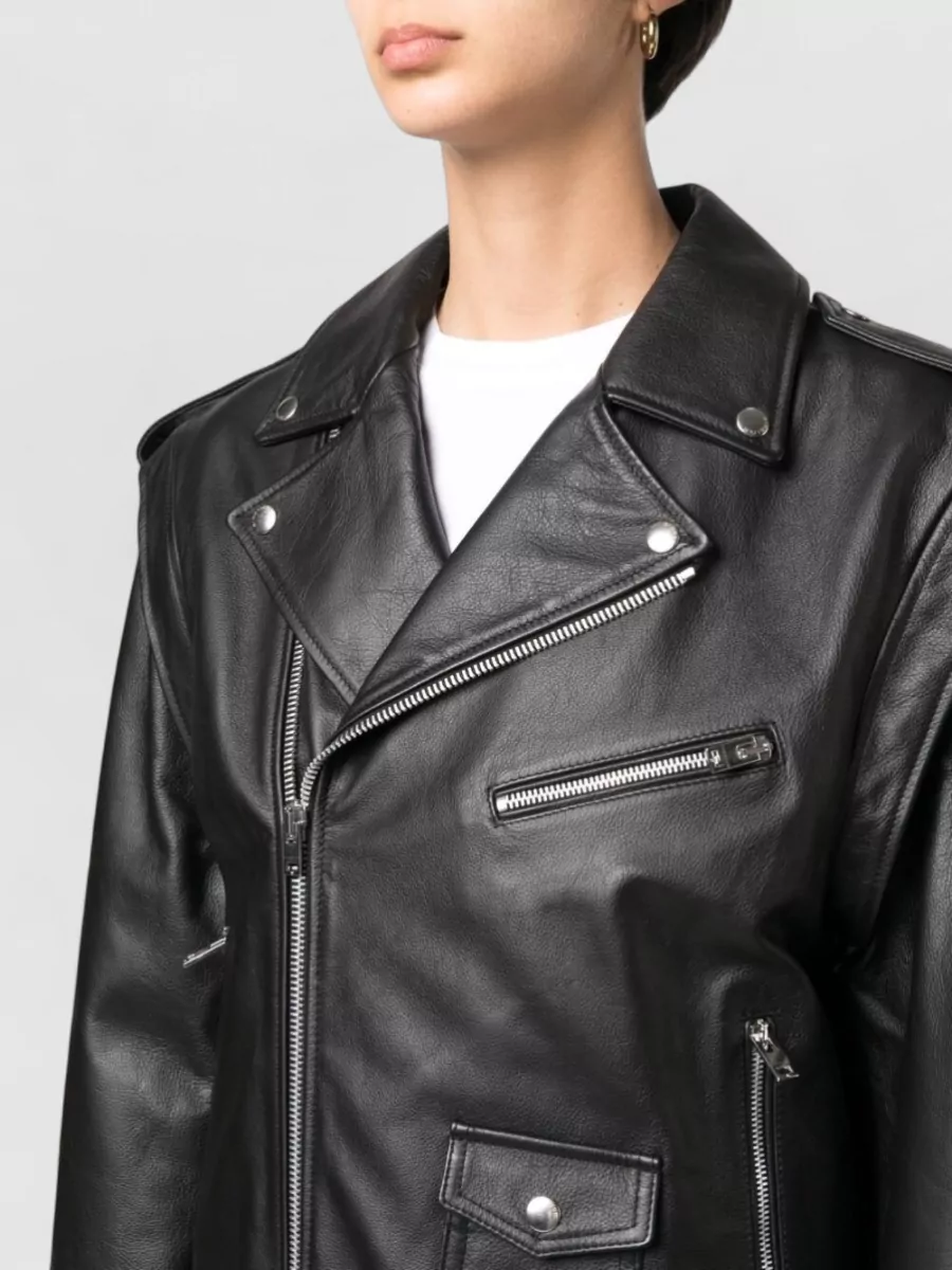 Armarium Grained Leather Biker Jacket