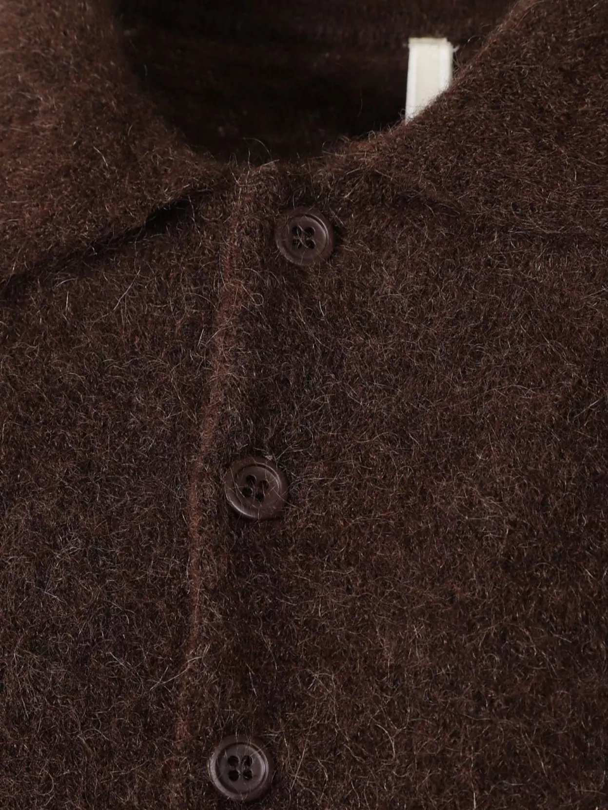 Sunflower Polo Neck Brown Wool Sweater With Button Fastening In Brown
