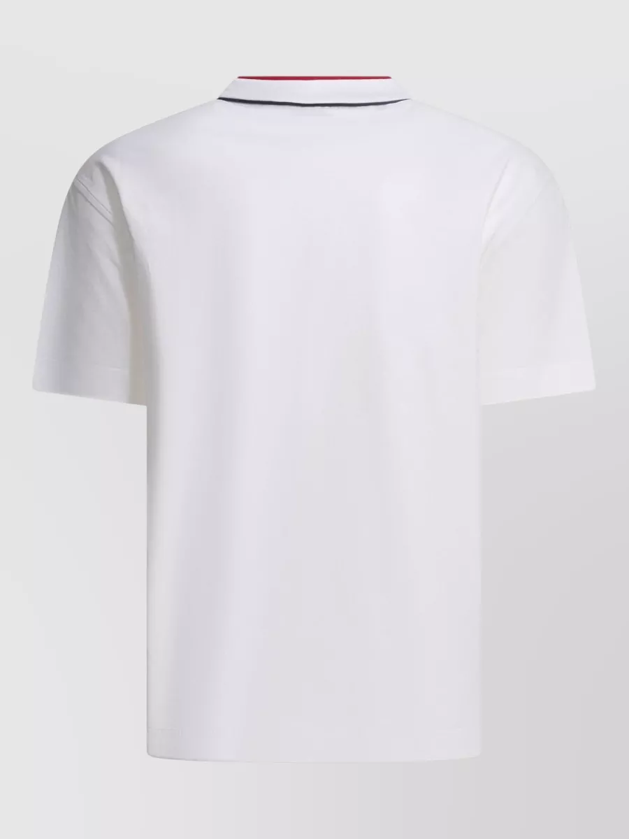 Brunello Cucinelli Short Sleeve Crew Neck Contrast Collar Top