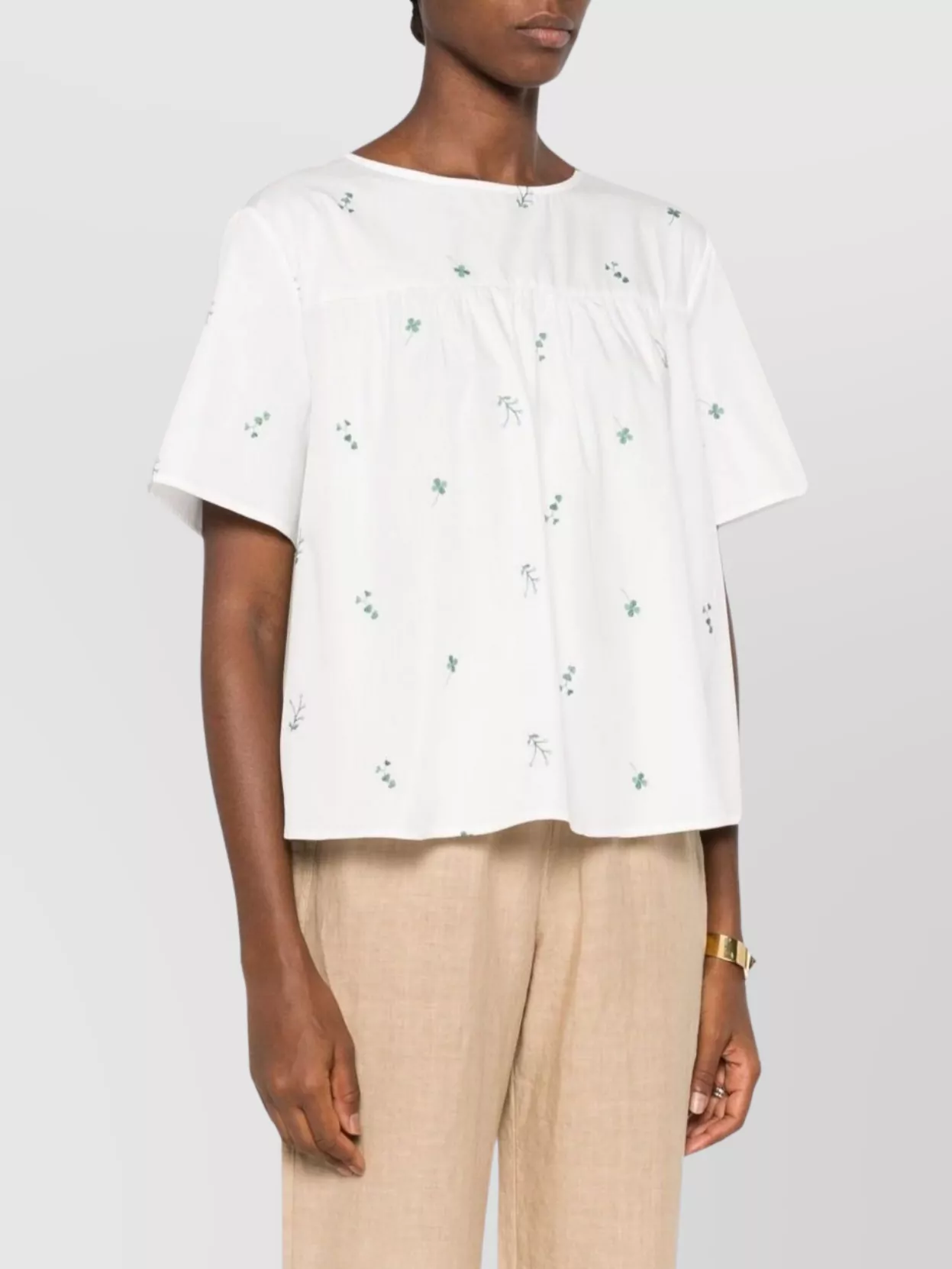 Weekend Max Mara Sleeves Round Neck Relaxed Fit Lightweight Embroidered