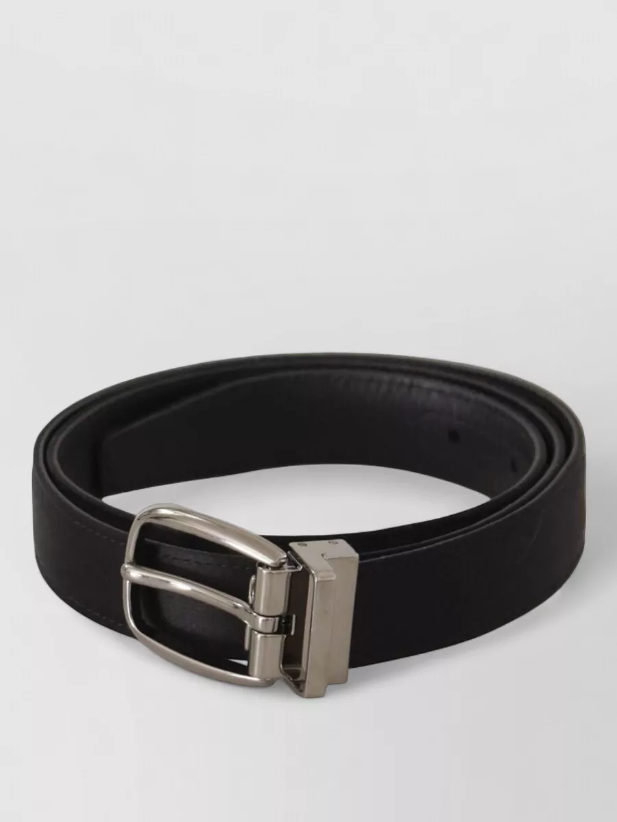 Dolce&Gabbana Leather Logo Buckle Belt