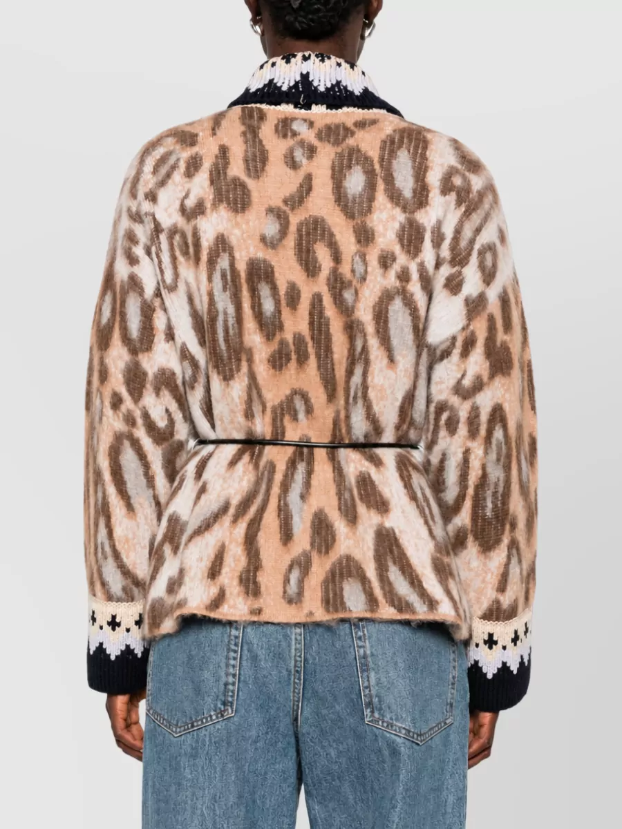 Forte Forte Oversized Leopard-Print Intarsia-Knit Cardigan