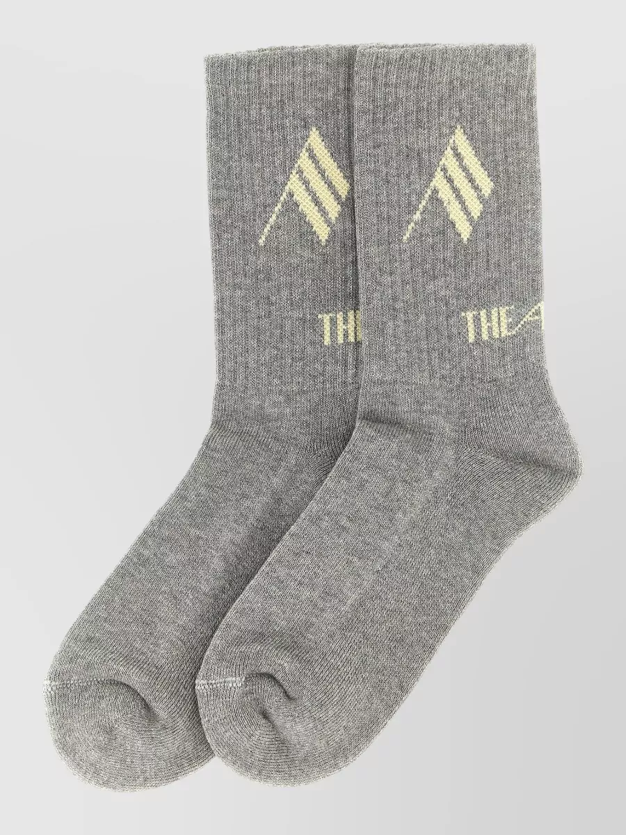 The Attico logo socks mid calf ribbed texture