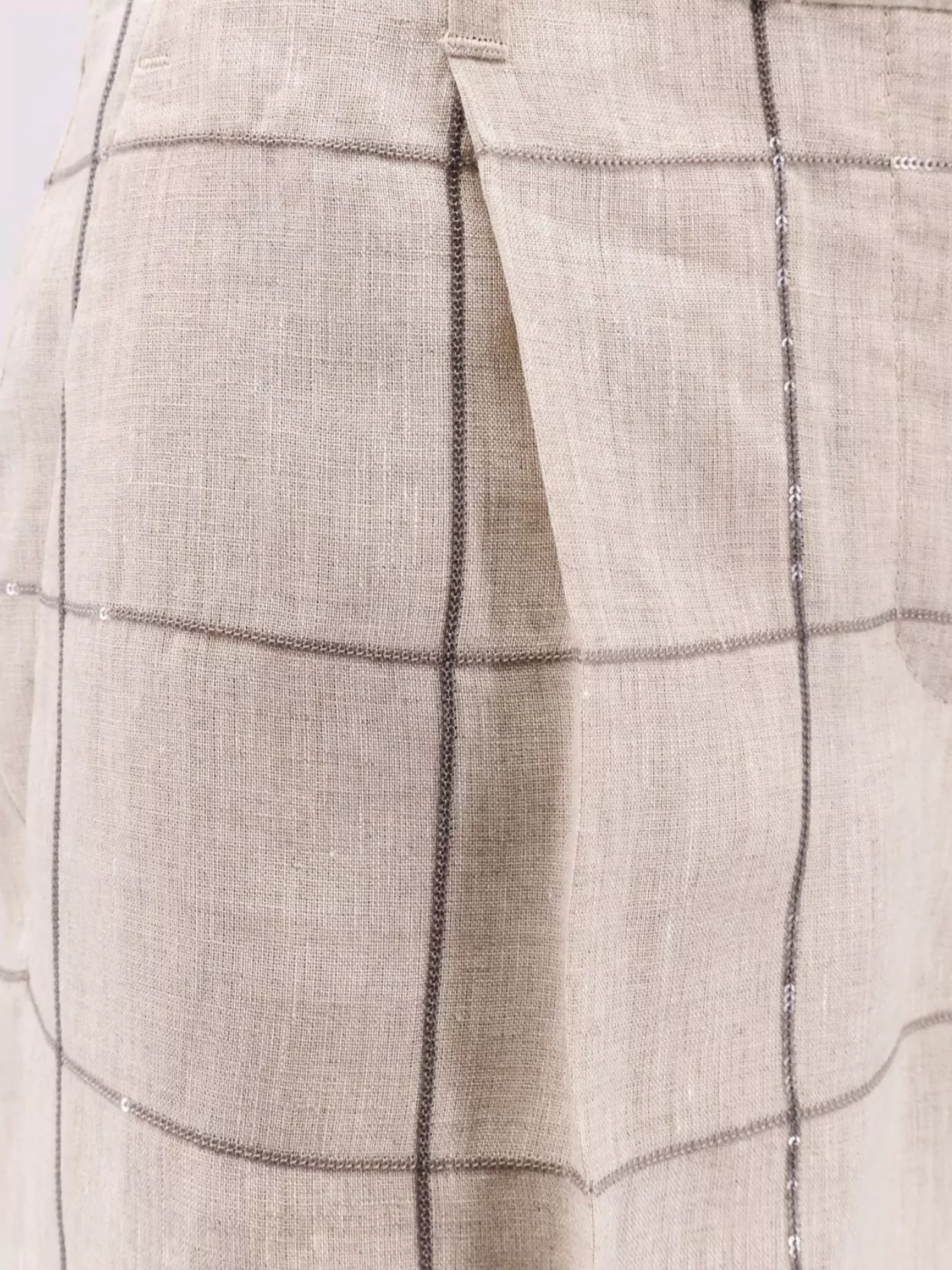 Shop Brunello Cucinelli Sequins Embroidery Linen Shorts