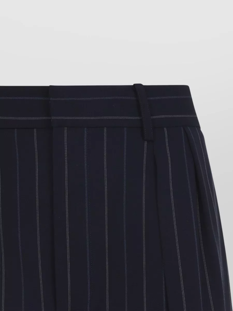 Ralph Lauren Collection Jody Wide Leg Pinstripe Pleated Trousers