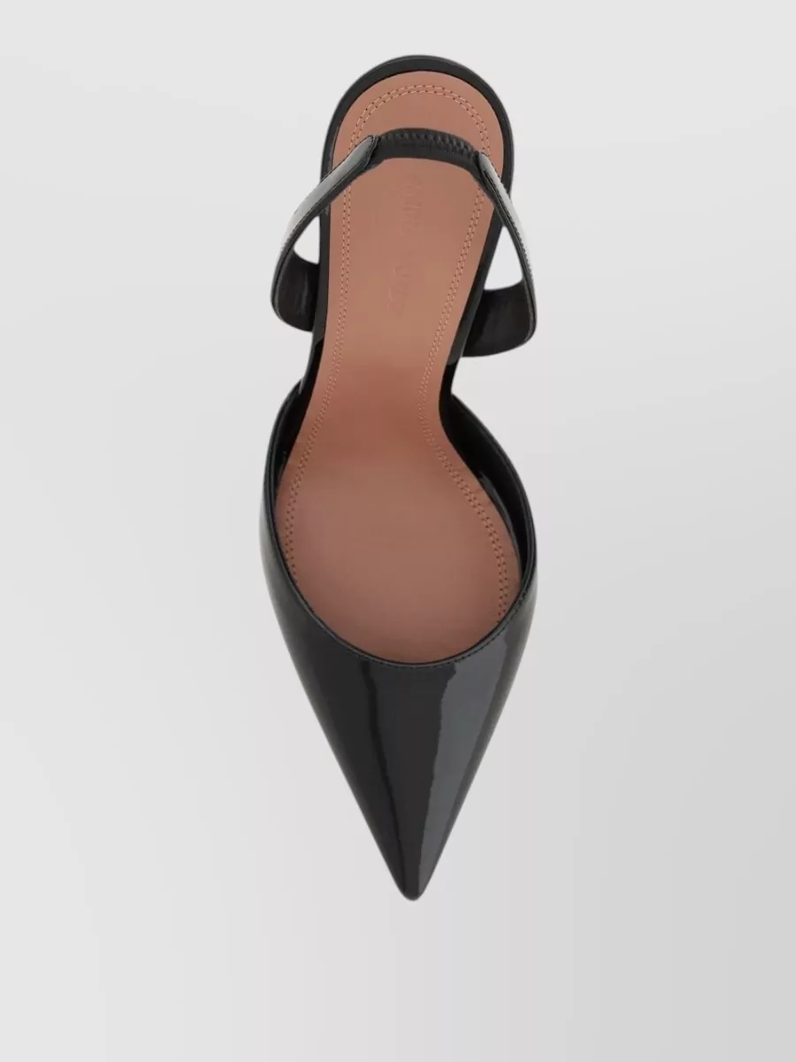 Amina Muaddi Patent Leather Slingback Pumps
